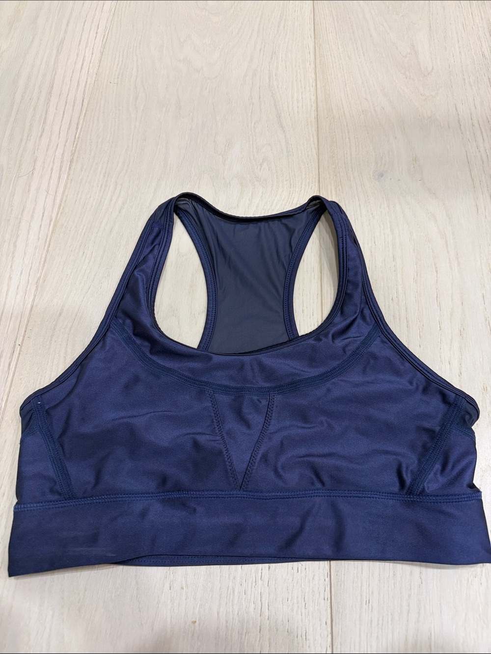 Alala Navy Racerback Mesh-Back Sports Bra with Wide Band